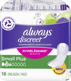 Always Discreet Inkontinenz-Einlagen Small Plus