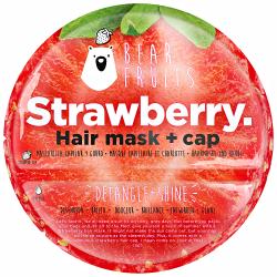 Bear Fruits Strawberry Entwirren + Glanz Haarmaske mit Haube