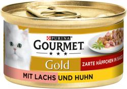 Gourmet Gold Zarte Häppchen in Sauce mit Lachs & Huhn