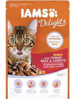 Iams Katzenfutter mit zartem Rind und Mohrrüben