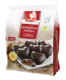 Weiss Lebkuchen Herzen gefüllt Zartbitter