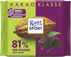 Ritter Sport Kakao Klasse 81% Die Starke aus Ghana