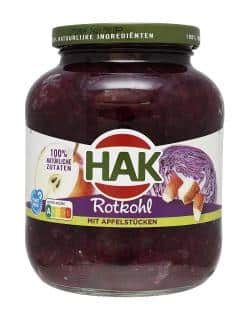 Hak Rotkohl mit Apfelstücken