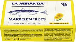 La Miranda Makrelenfilet in Sonnenblumenöl