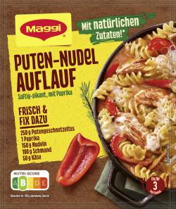 Maggi fix & frisch Puten-Nudelauflauf mit Paprika