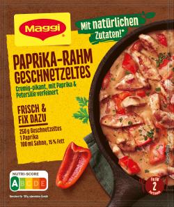 Maggi Fix für Paprika-Rahm Geschnetzeltes