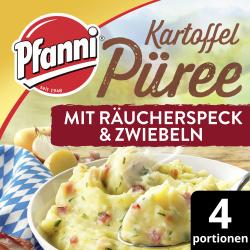 Pfanni Kartoffel-Püree mit Räucherspeck und Zwiebeln