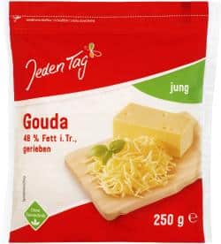 Jeden Tag Gouda gerieben