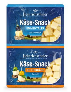 Heinrichsthaler Käse-Snack Emmentaler + Butterkäse