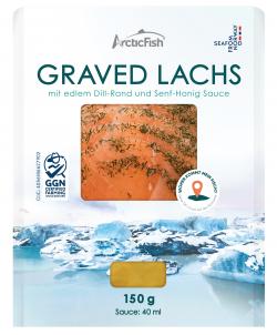 ArcticFish Graved Lachs mit Dill-Rand und Senf-Honig-Sauce