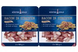 Küstengold Bacon in Streifen geräuchert