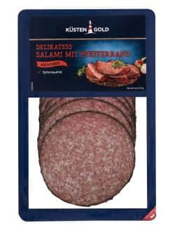 Küstengold Delikatess Salami mit Pefferrand