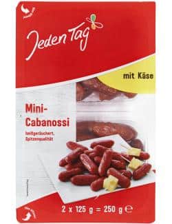 Jeden Tag Mini-Cabanossi mit Käse heißgeräuchert