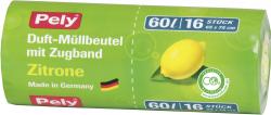 Pely Zugband-Müllbeutel mit Duft Zitrone 60 Liter