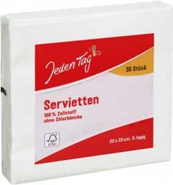 Jeden Tag Servietten 33x33cm weiß