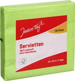 Jeden Tag Servietten 33x33cm apfelgrün