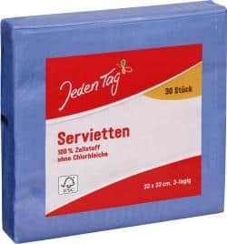 Jeden Tag Servietten 33x33cm blau