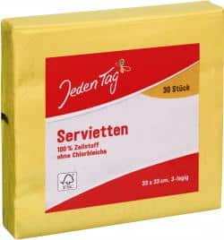 Jeden Tag Servietten 33x33cm gelb