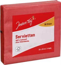 Jeden Tag Servietten 33x33cm rot