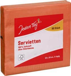 Jeden Tag Servietten 33x33cm mandarine
